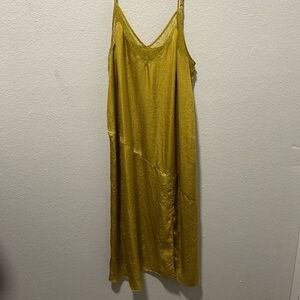 Anthropologie Yellow Spaghetti Strap Slip Dress